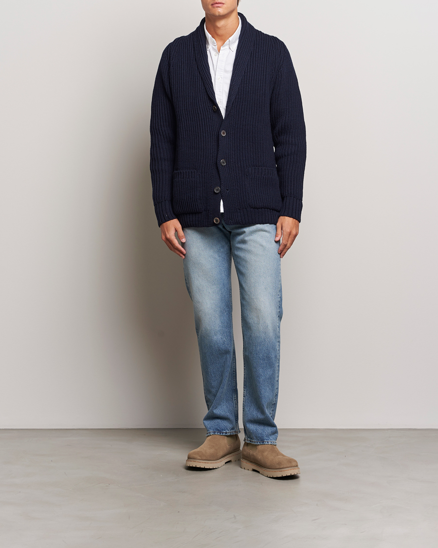 Herre | Gensere | Gloverall | Shawl Collar Cardigan Navy