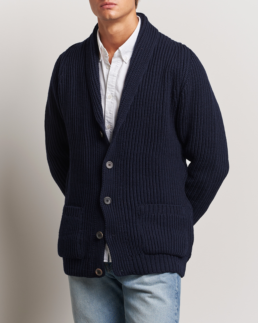 Herre | Gensere | Gloverall | Shawl Collar Cardigan Navy