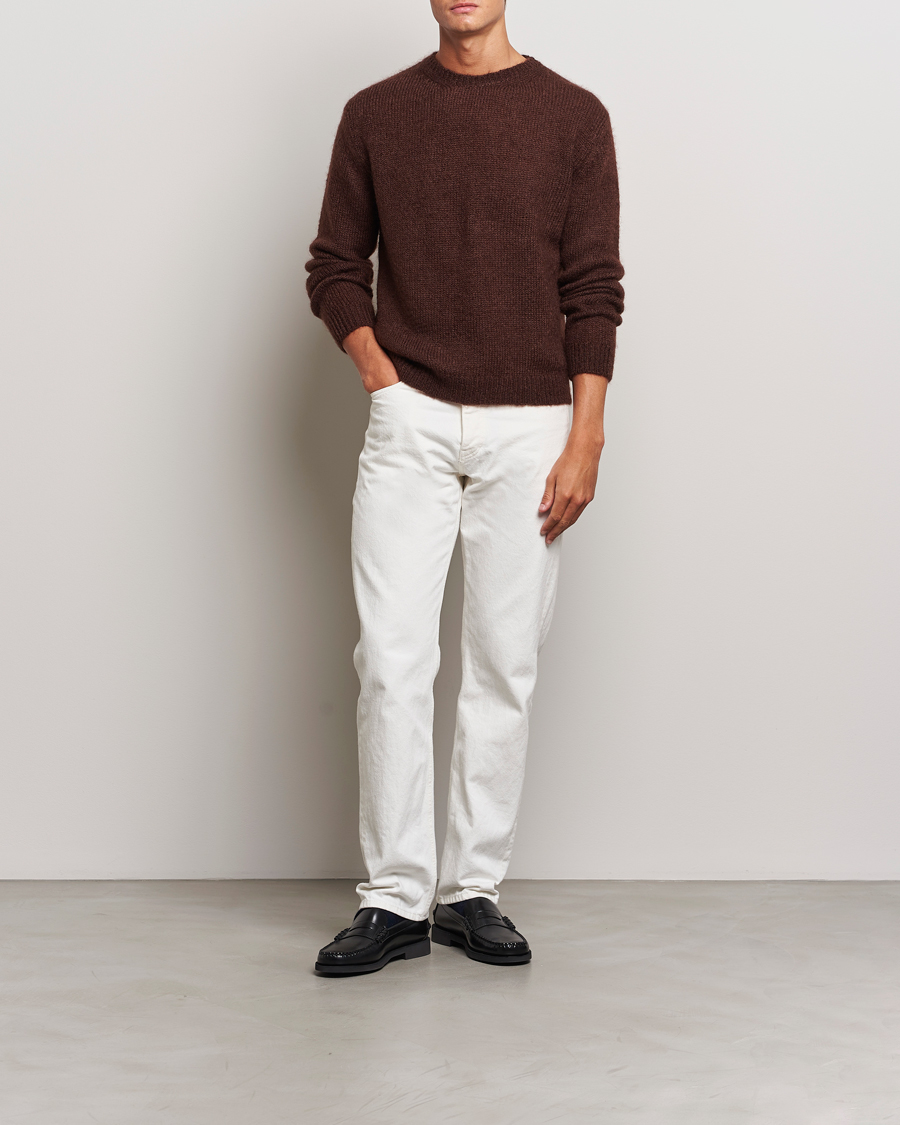 Herre | Gensere | Massimo Alba | Mohair Crew Neck Cocco