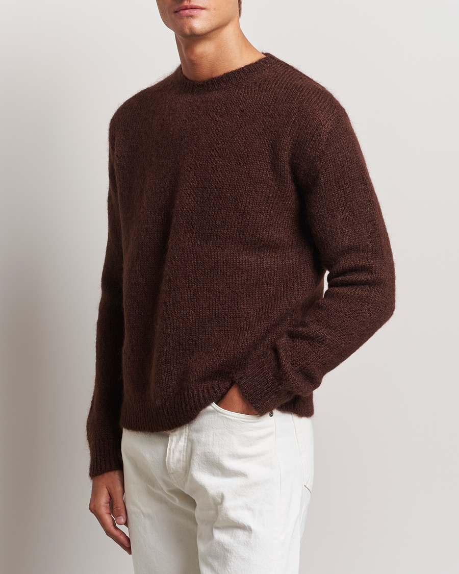 Herre | Gensere | Massimo Alba | Mohair Crew Neck Cocco