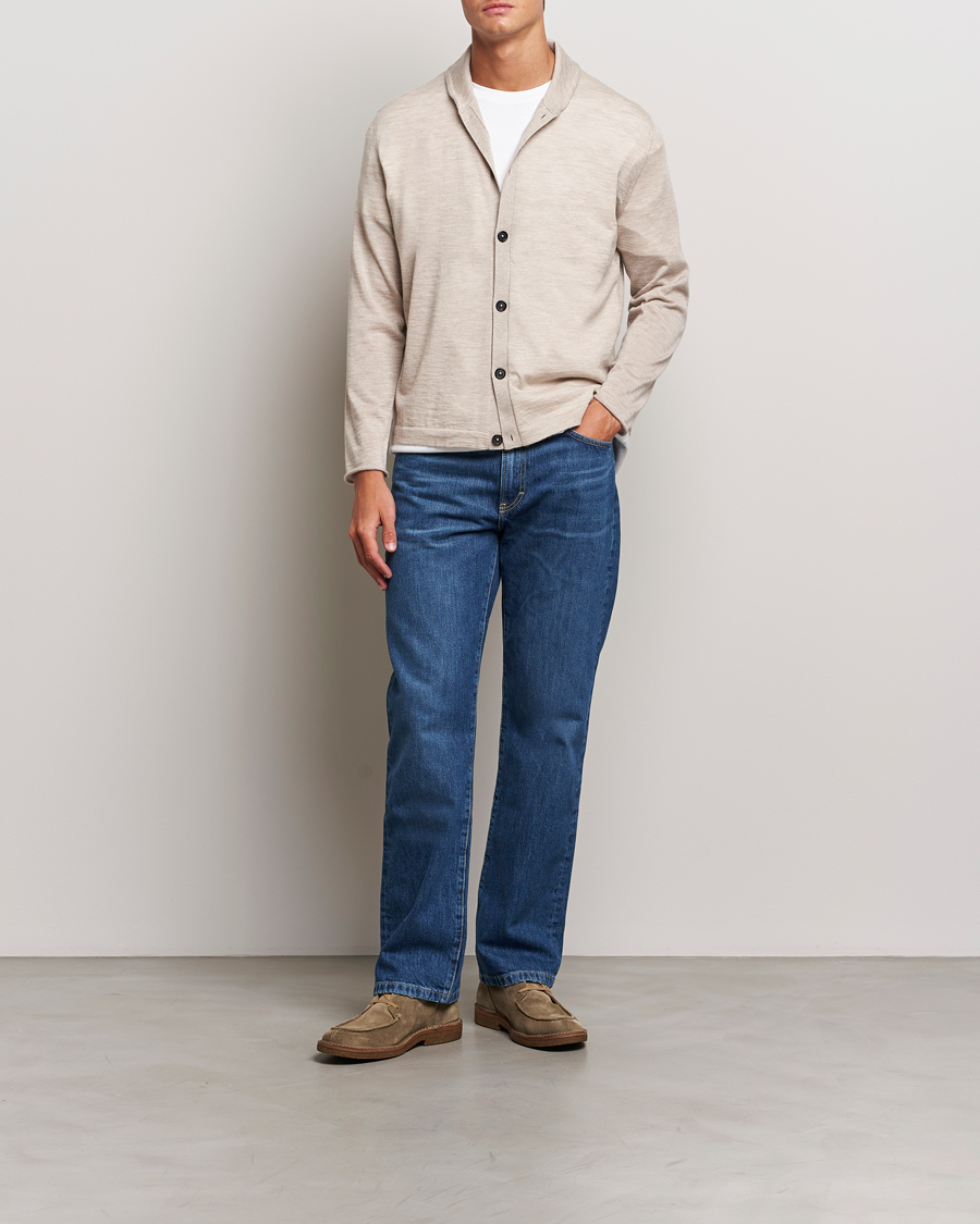 Herre | Gensere | Massimo Alba | Cashmere Shawl Collar Cardigan Beige