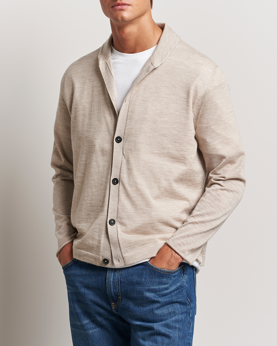 Herre | Gensere | Massimo Alba | Cashmere Shawl Collar Cardigan Beige