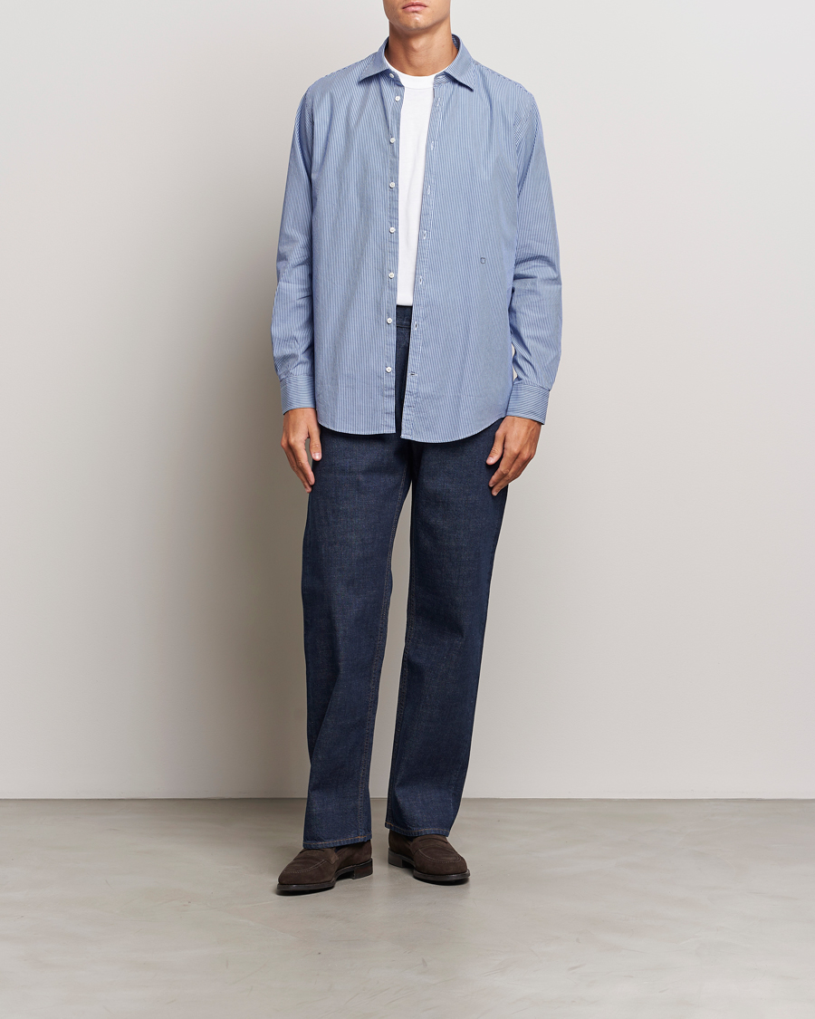 Herre | Skjorter | Massimo Alba | Genova Casual Shirt Blue Stripe