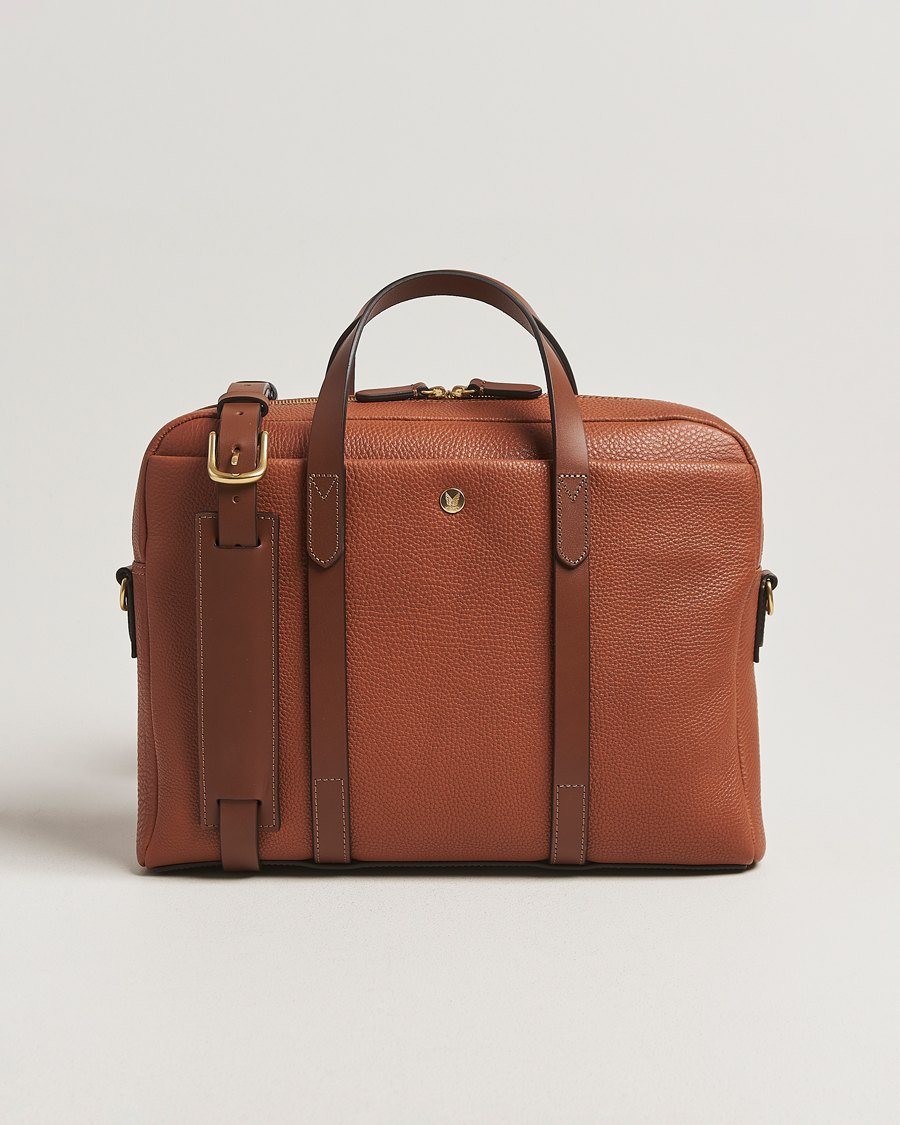 Herre | Vesker | Mismo | Aspire Pebbled Leather Briefcase Tabac