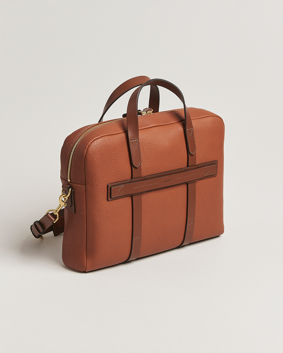 Herre | Vesker | Mismo | Aspire Pebbled Leather Briefcase Tabac