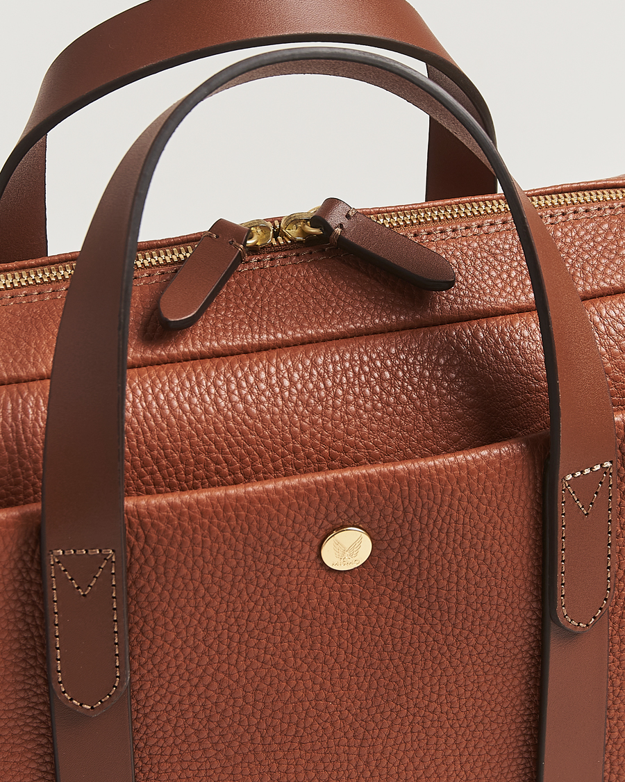 Herre | Vesker | Mismo | Aspire Pebbled Leather Briefcase Tabac