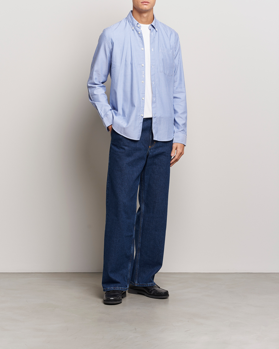Herre | Skjorter | NN07 | Arne Tencel Striped Shirt Blue/White