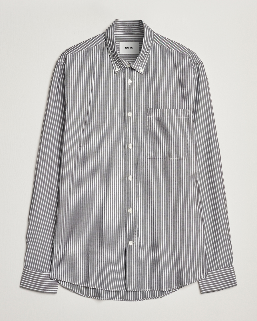 Herre | Skjorter | NN07 | Arne Tencel Striped Shirt Black/White