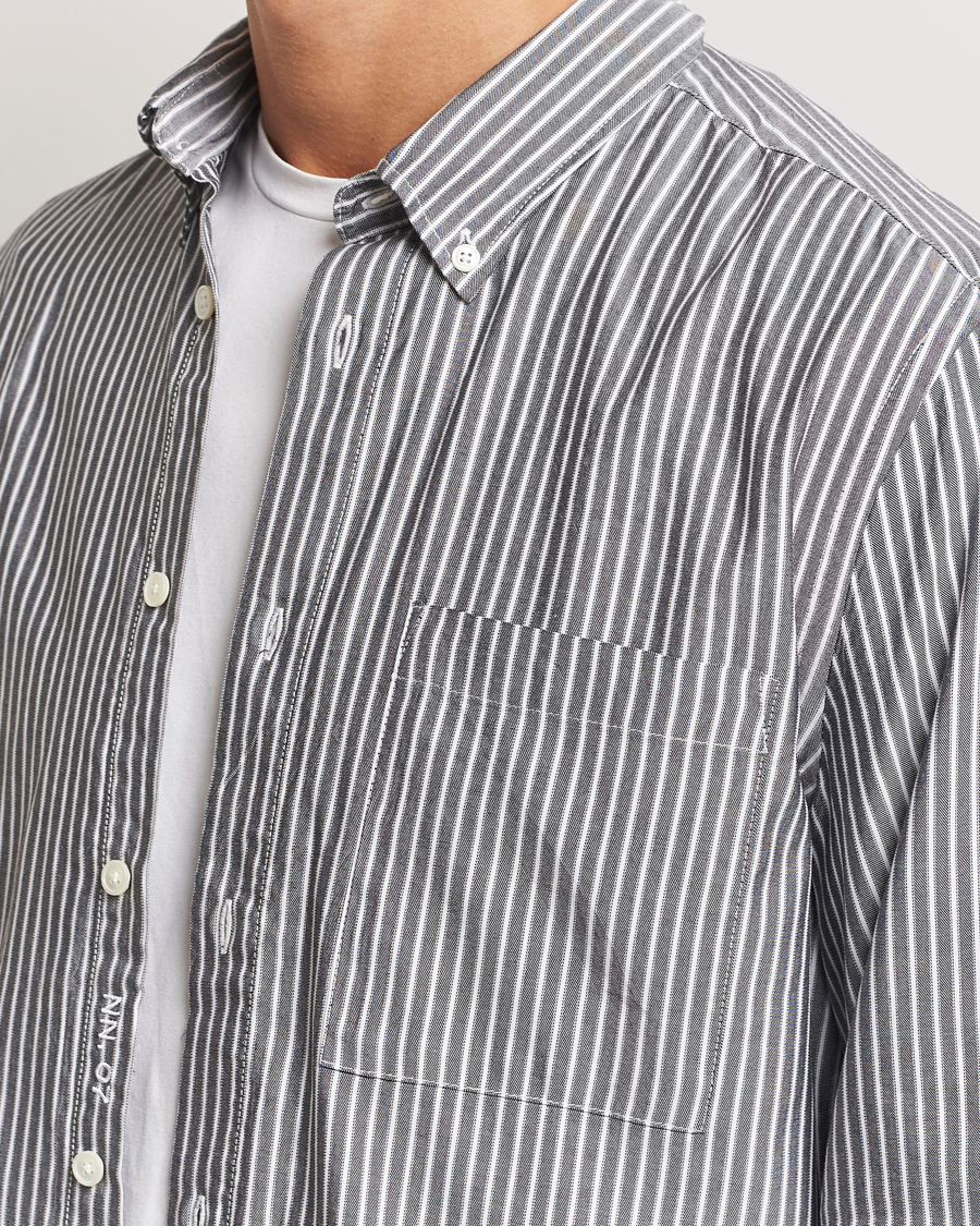Herre | Skjorter | NN07 | Arne Tencel Striped Shirt Black/White
