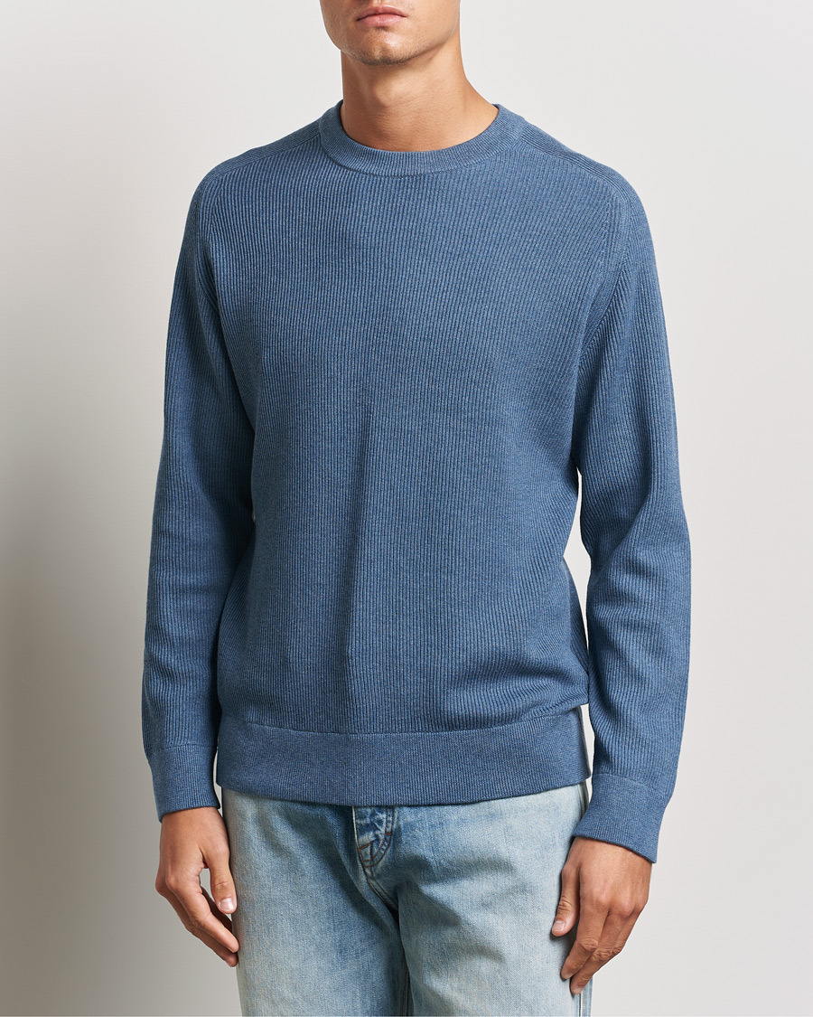Herre | Gensere | NN07 | Kevin Cotton Knitted Sweater Bering Blue