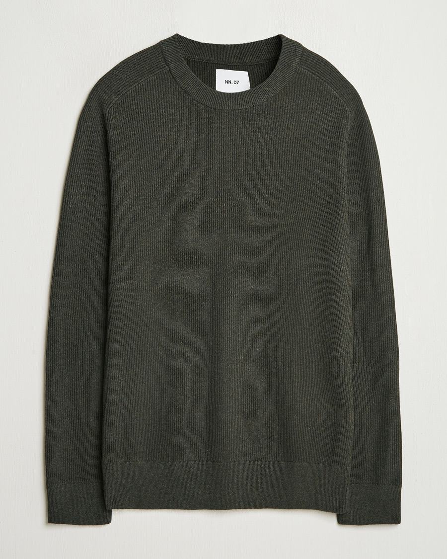 Herre | Gensere | NN07 | Kevin Cotton Knitted Sweater Dark Army
