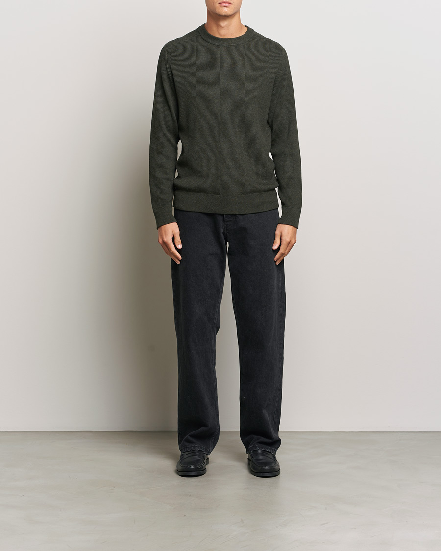 Herre | Gensere | NN07 | Kevin Cotton Knitted Sweater Dark Army