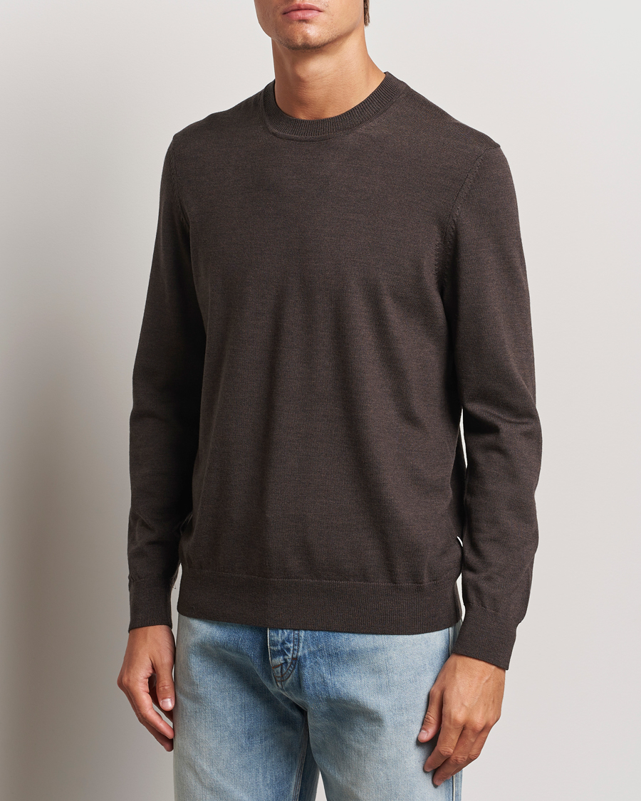 Herre | Gensere | NN07 | Ted Merino Crew Neck Pullover Demitase Brown