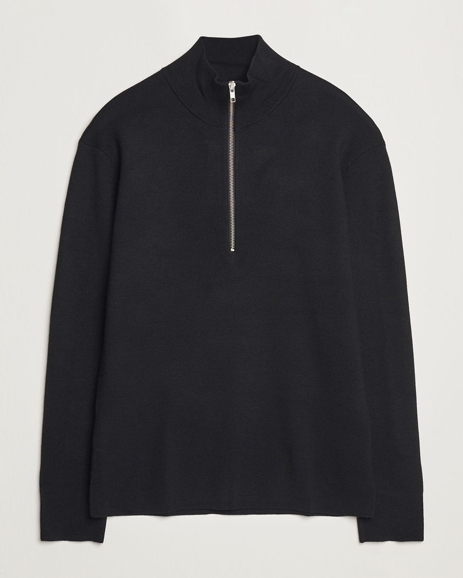 Herre | Gensere | NN07 | Harald Cotton/Modal Half Zip Black
