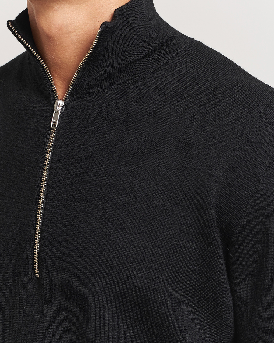 Herre | Gensere | NN07 | Harald Cotton/Modal Half Zip Black
