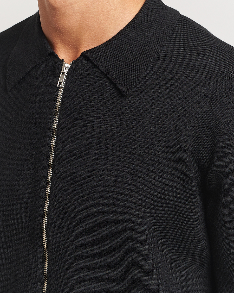 Herre | Gensere | NN07 | Harald Cotton/Modal Full Zip Black