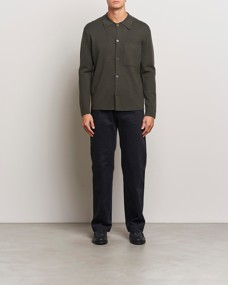 Herre | Gensere | NN07 | Jonas Cotton/Modal Cardigan Dark Army