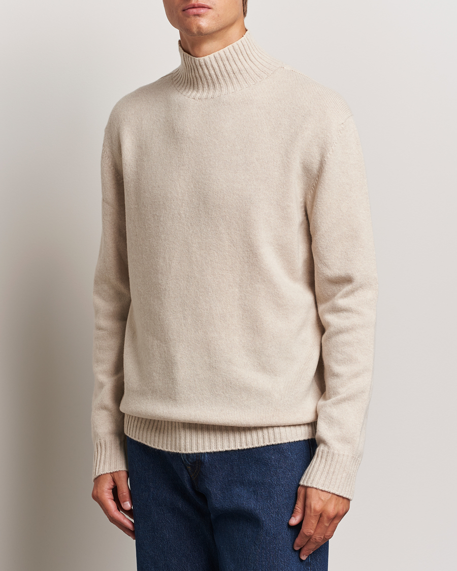 Herre | Gensere | NN07 | Clark Wool Knitted Polo Ecru