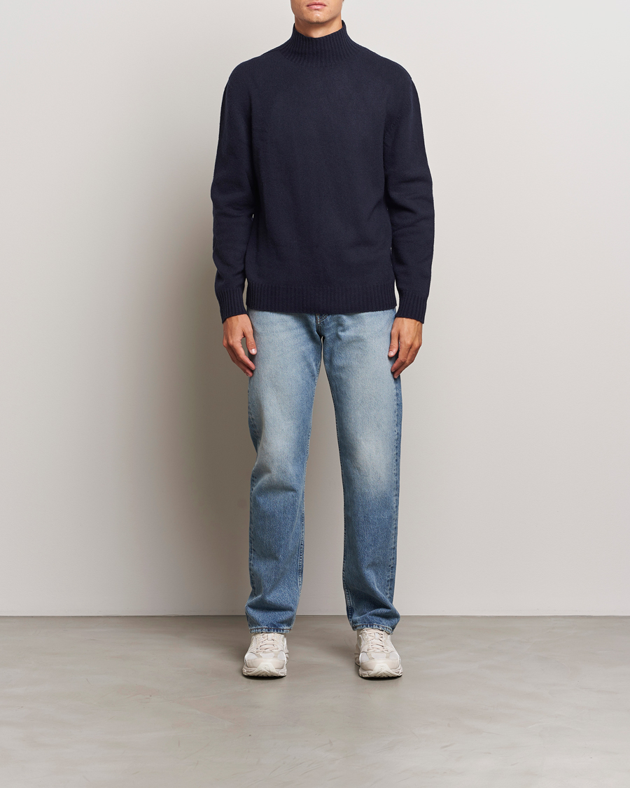Herre | Gensere | NN07 | Clark Wool Knitted Polo Navy Blue