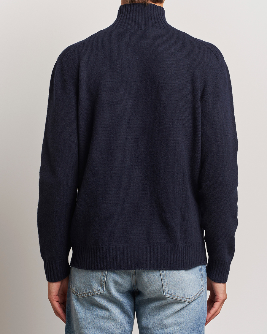 Herre | Gensere | NN07 | Clark Wool Knitted Polo Navy Blue