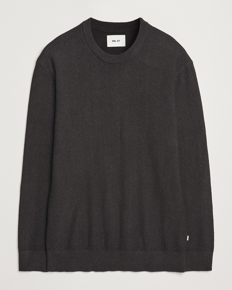 Herre | Gensere | NN07 | Pete Cotton Knitted Crew Neck Demitase Brown