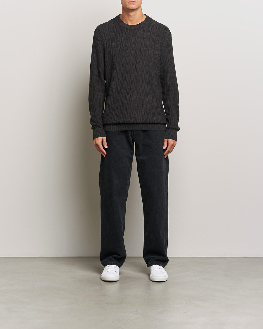 Herre | Gensere | NN07 | Pete Cotton Knitted Crew Neck Demitase Brown