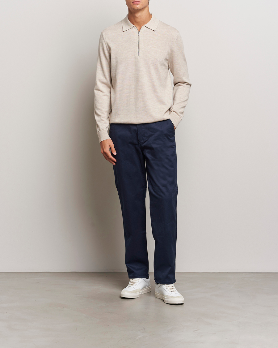 Herre | Gensere | NN07 | Sergio Half Zip Light Khaki Melange