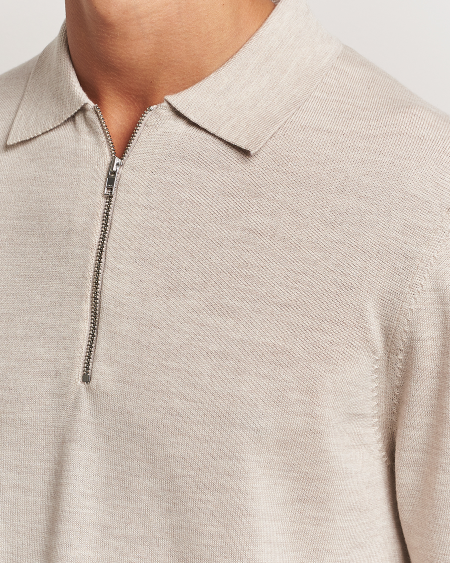 Herre | Gensere | NN07 | Sergio Half Zip Light Khaki Melange