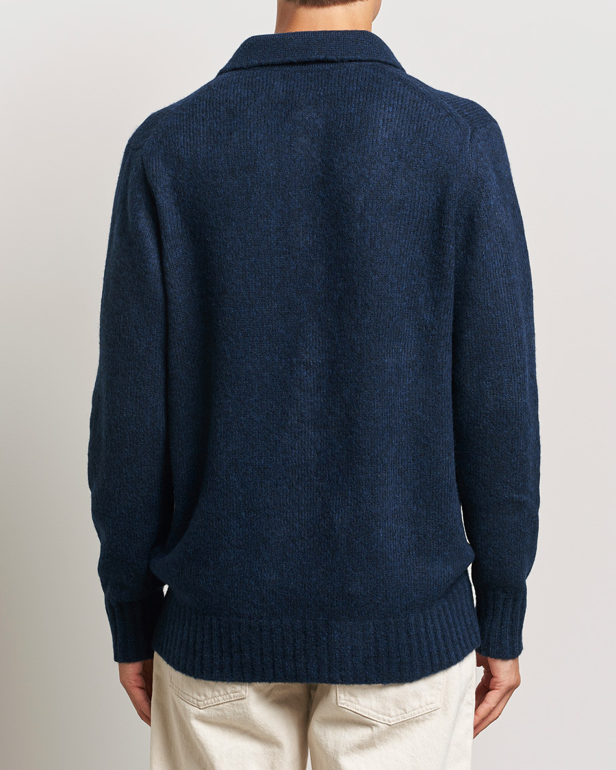 Herre | Gensere | NN07 | Lee Brushed Wool Polo Navy Blue