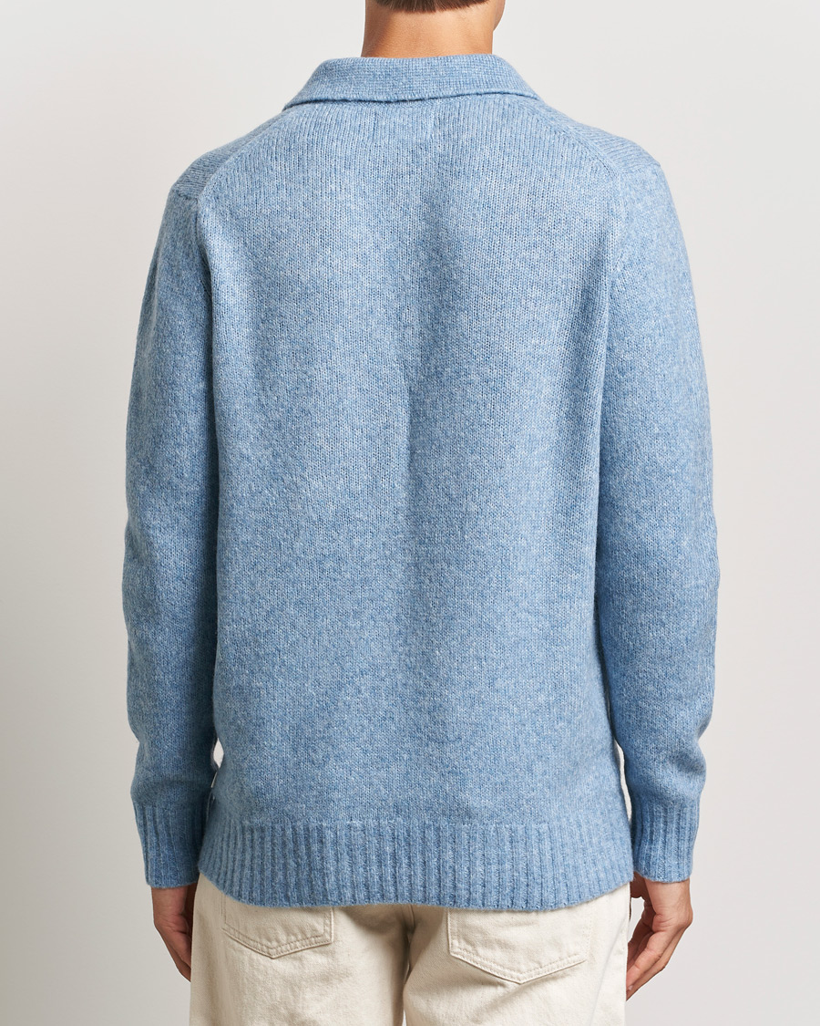 Herre | Gensere | NN07 | Lee Brushed Wool Polo Tink Blue