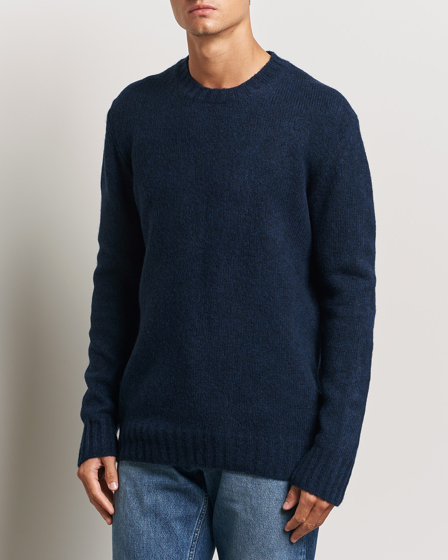 Herre | Gensere | NN07 | Lee Brushed Wool Crew Neck Navy Blue