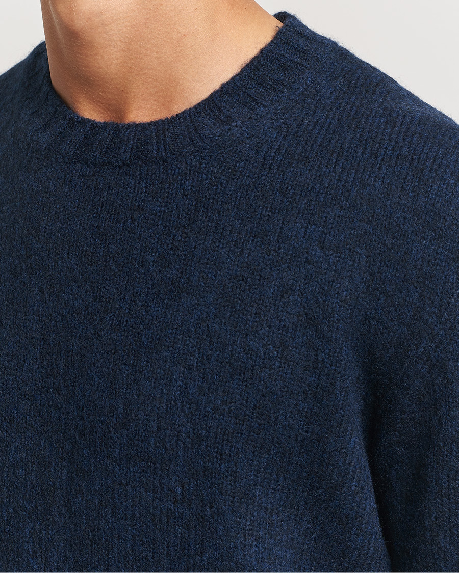 Herre | Gensere | NN07 | Lee Brushed Wool Crew Neck Navy Blue