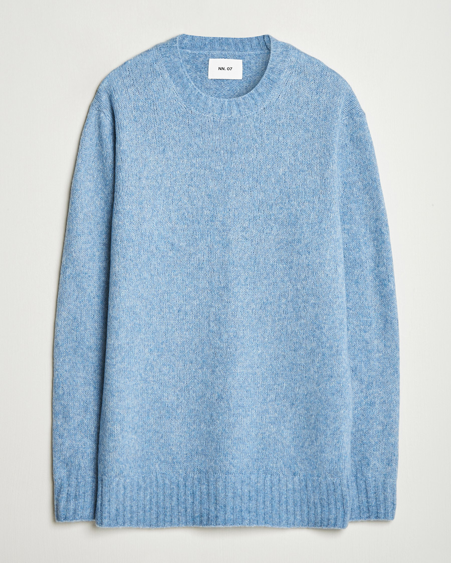Herre | Gensere | NN07 | Lee Brushed Wool Crew Neck Tink Blue
