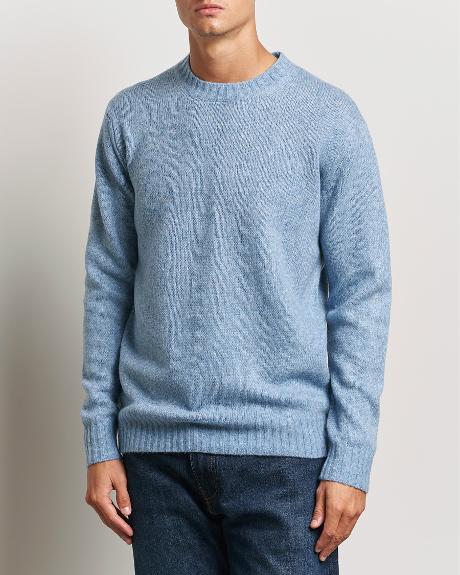 Herre | Gensere | NN07 | Lee Brushed Wool Crew Neck Tink Blue