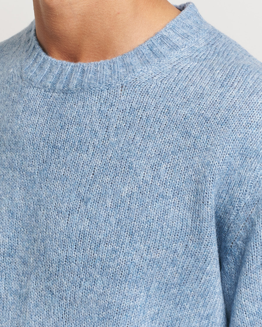 Herre | Gensere | NN07 | Lee Brushed Wool Crew Neck Tink Blue