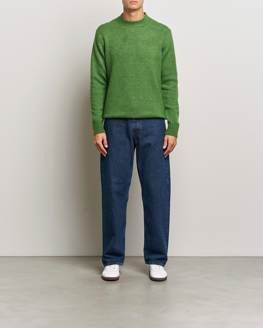 Herre | Gensere | NN07 | Lee Brushed Wool Crew Neck Kale Green