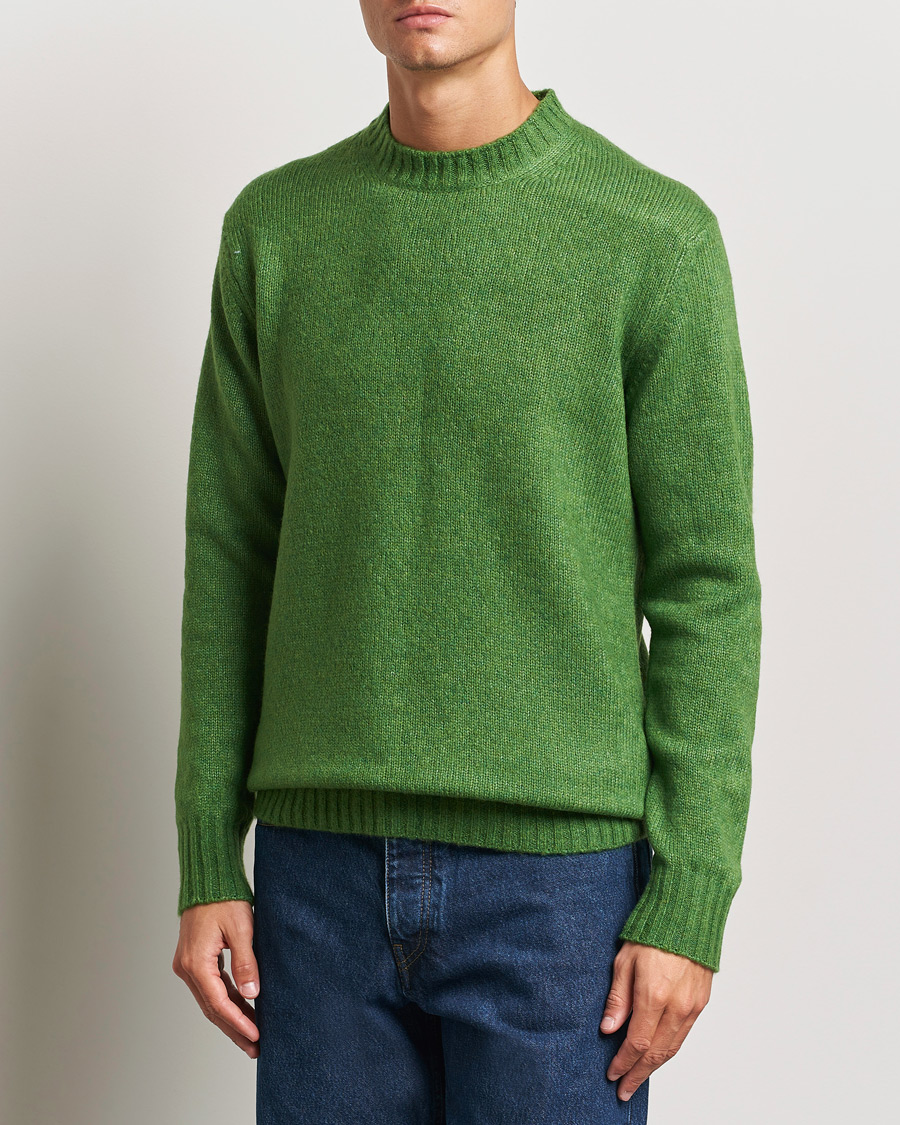 Herre | Gensere | NN07 | Lee Brushed Wool Crew Neck Kale Green