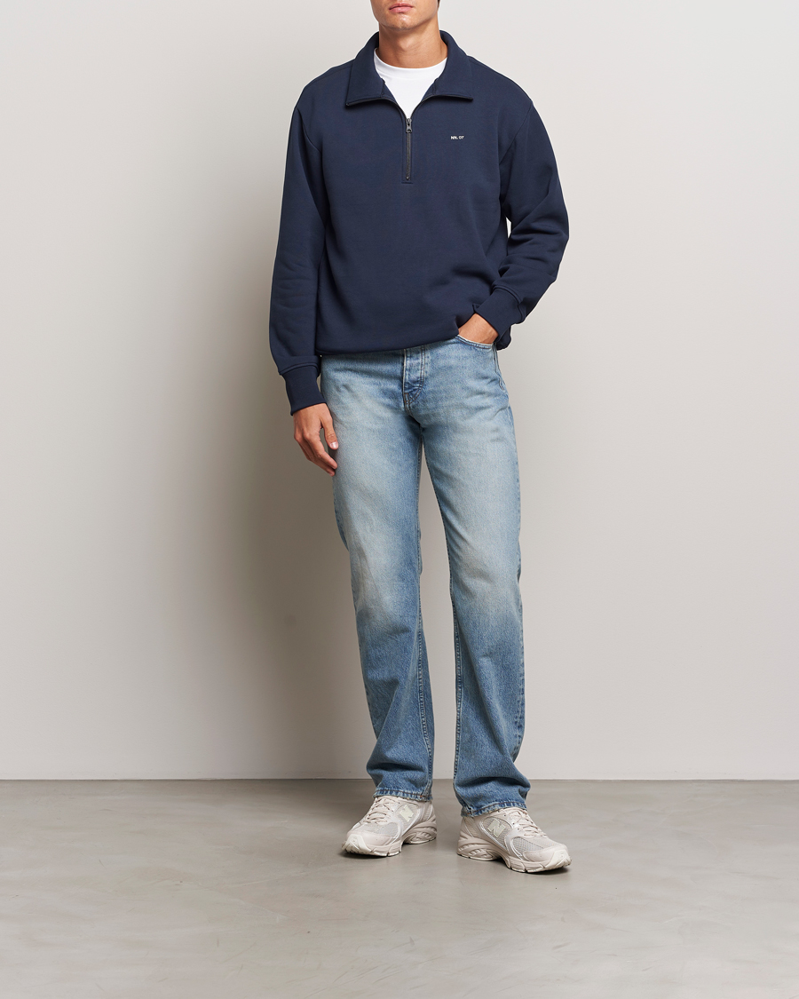 Herre | Gensere | NN07 | Briggs Half Zip Sweatshirt Navy Blue