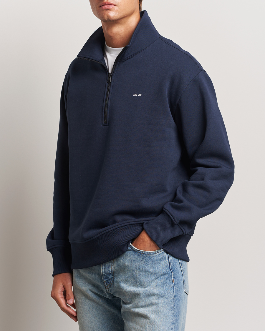 Herre | Gensere | NN07 | Briggs Half Zip Sweatshirt Navy Blue