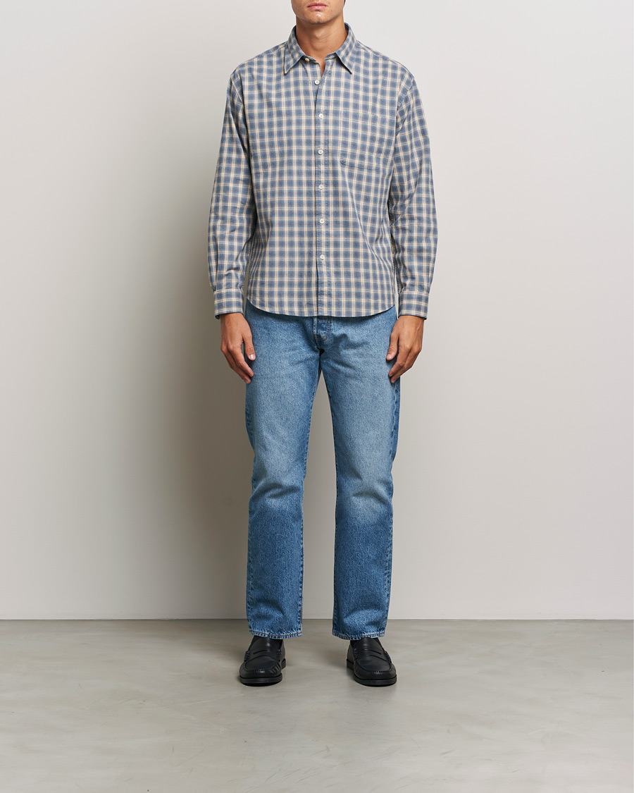 Herre | Skjorter | NN07 | Deon Flannel Shirt Blue Multi