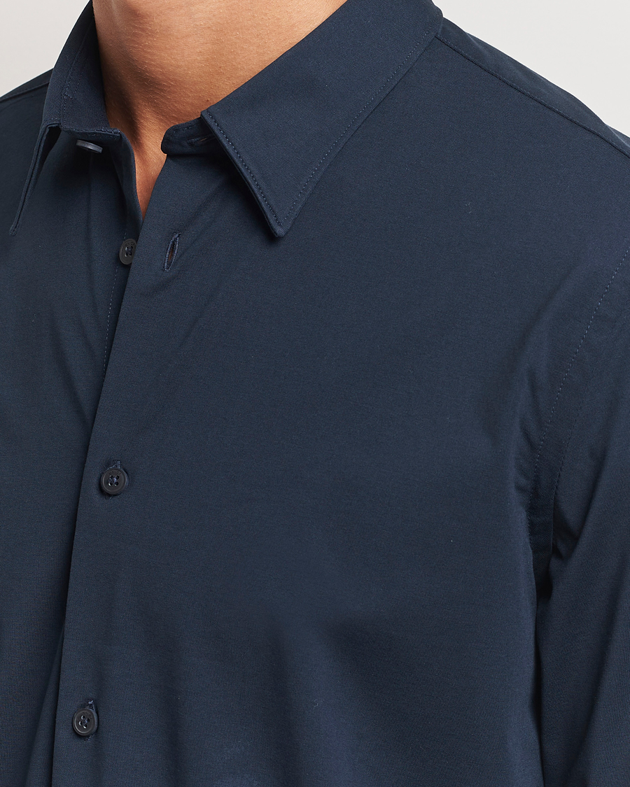 Herre | Skjorter | NN07 | Elian Mercerized Cotton Shirt Navy Blue