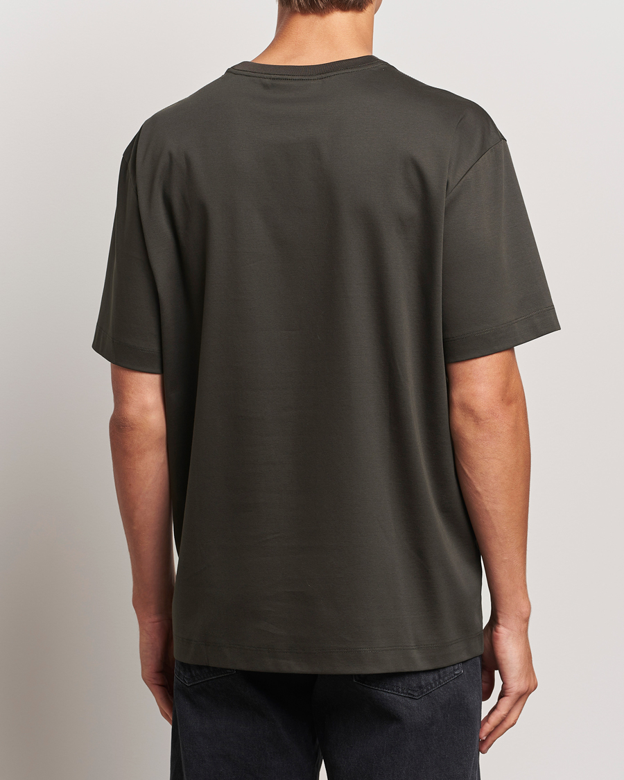Herre | T-Shirts | NN07 | Nat Logo Mercerized Crew Neck T-Shirt Dark Army