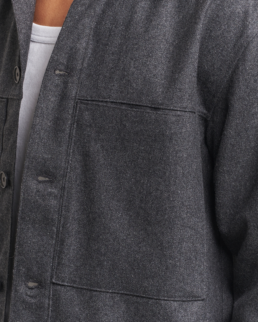 Herre | Skjorter | NN07 | Isak Wool Overshirt Grey Melange