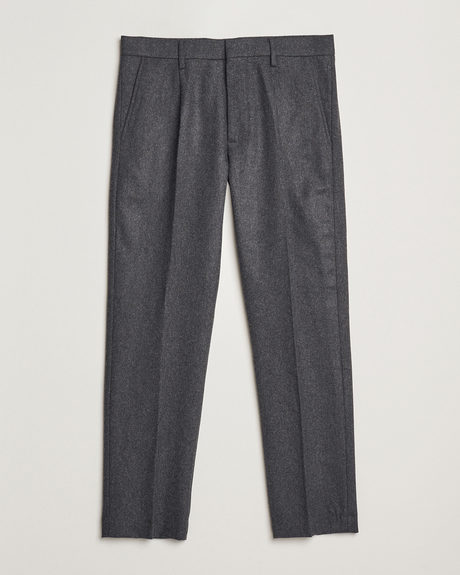 Herre | Bukser | NN07 | Bill Wool Pleated Trousers Grey Melange