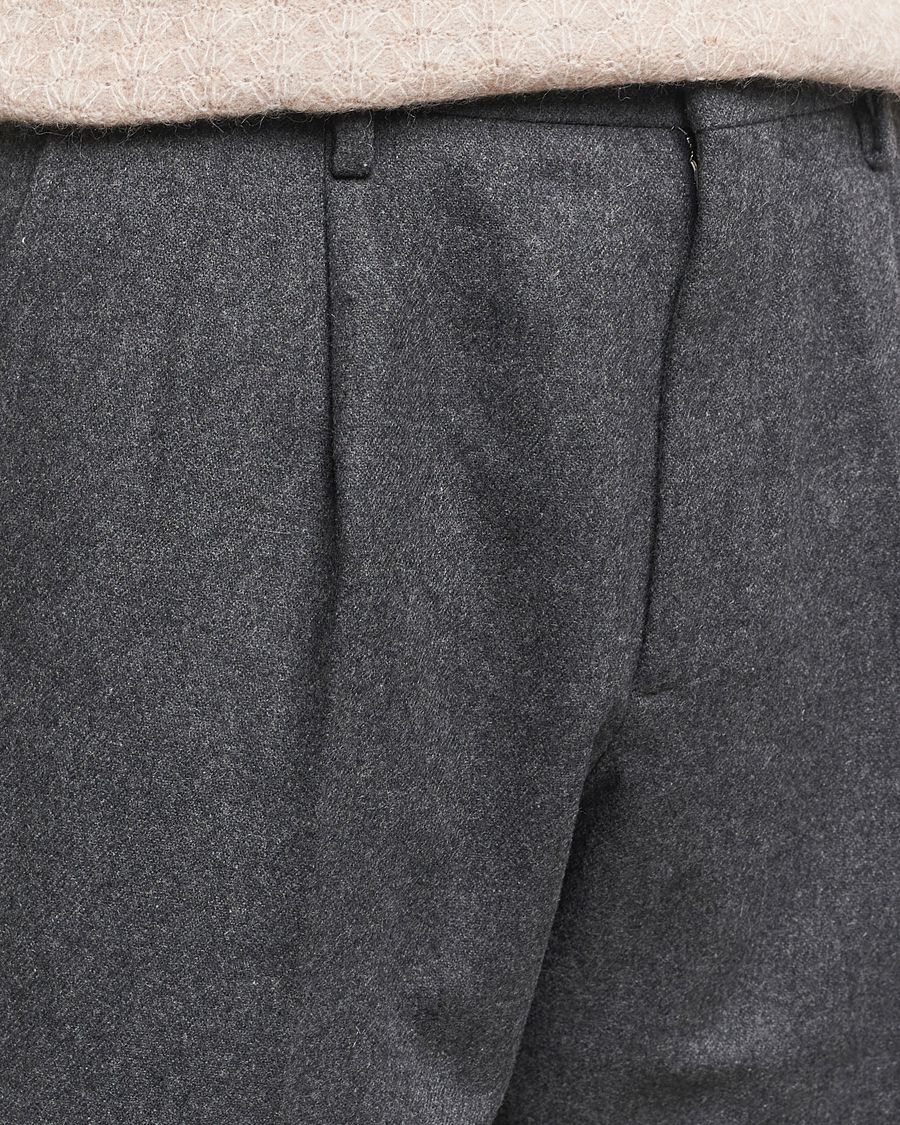 Herre | Bukser | NN07 | Bill Wool Pleated Trousers Grey Melange