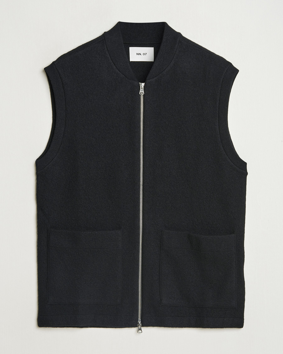 Herre | Gensere | NN07 | Boiled Wool Vest Black
