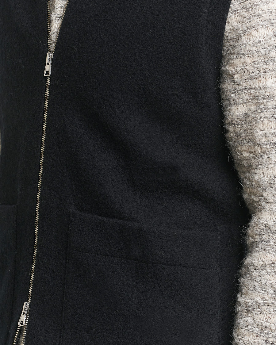 Herre | Gensere | NN07 | Boiled Wool Vest Black