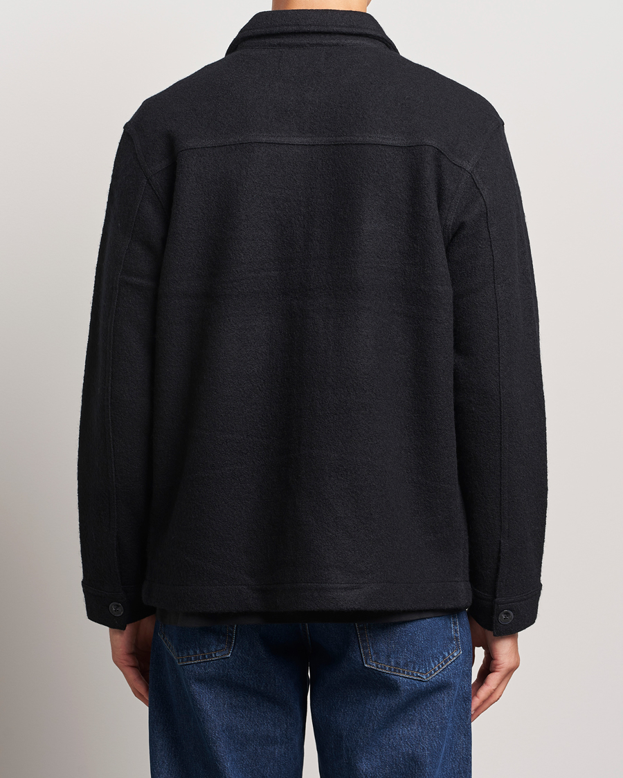 Herre | Gensere | NN07 | Isak Boiled Wool Full Zip Black