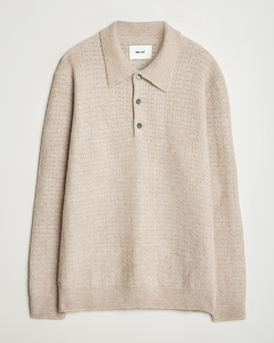 Herre | Gensere | NN07 | Alfie Alpaca Knitted Polo Greige