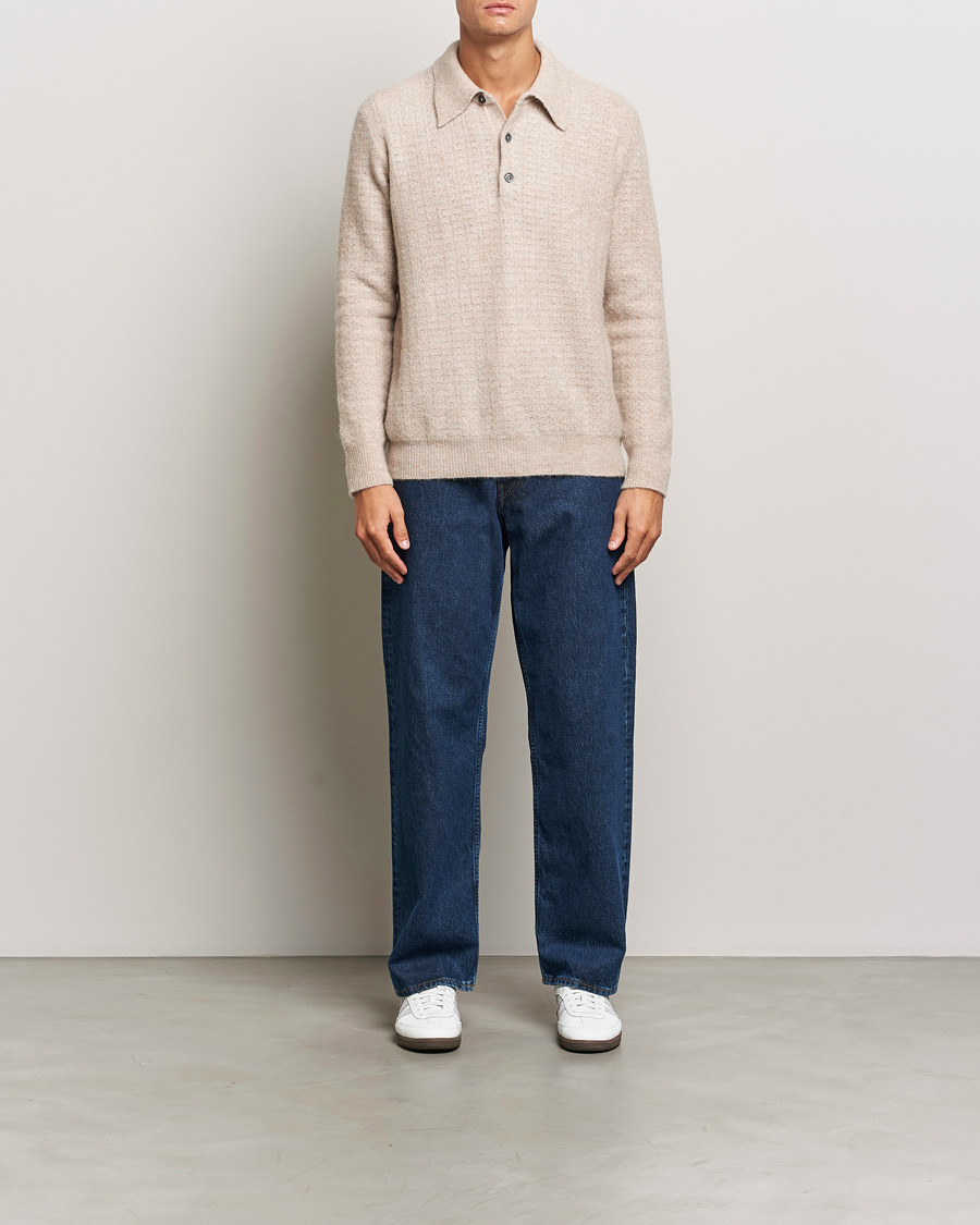 Herre | Gensere | NN07 | Alfie Alpaca Knitted Polo Greige